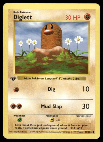 Pokemon cards diglett 102 - pokemon, 47/102