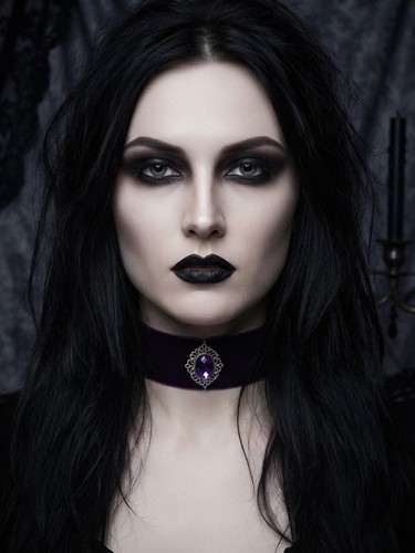 Black velvet ribbon choker - black,