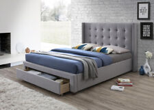 Grey Fabric Bed with Large