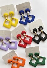 Fashion Colourful Elegant Stud 60S Style Square Acrylic Earrings