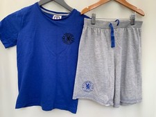 Boys Chelsea FC Pyjama Set Blue Grey Age 8-9 Years