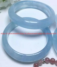 Natural Charming Blue Aquamarine Gemstone Bangle Bracelet 57-62mm Jewelry