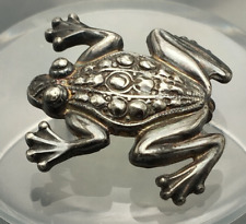 Vintage Sterling Silver Frog Pin Brooch 24 mm, 5.5 Grams