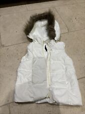 Gap Kids Girls Gilet With Zip Off Hood. White - Used But In Good Y
