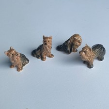 Yorkshire Terrier Miniature Ceramic 1.5" Figurines (Set of 4)