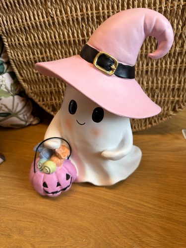 Cute pink witch hat ghost - cute,