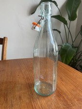 Large Glass 1L Olive Oil Dispenser with Three Lids Kitchen Cooking Oil