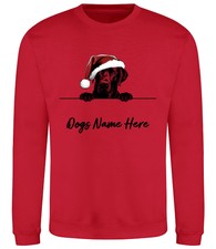 Black LABRADOR RETRIEVER Personalised Christmas Dog Sweatshirt Adults Kids