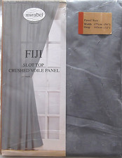 Mirabel Single GREY CURTAIN Fiji Crushed Voile panel 50" Wide x 72" drop NEW