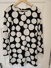 Layers Paris Black White Polka Dot Long Sleeve Shift Mini Dress Women’s Size 1