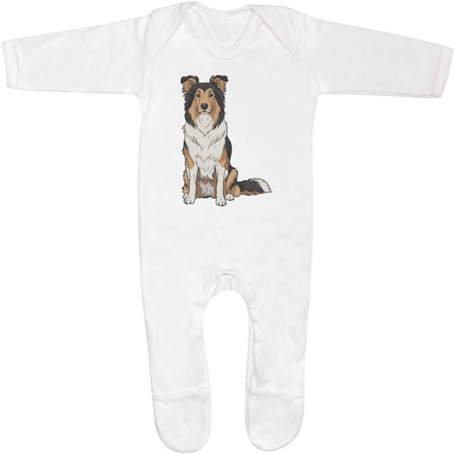 Collie dog sitting baby - 'collie,