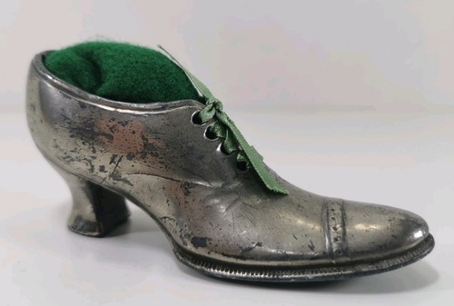 Antique silver shoe figurine - silver,