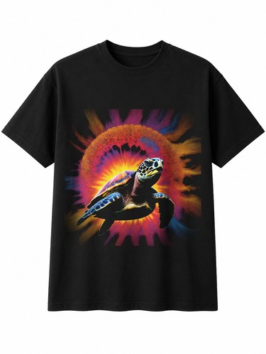 Psychedelic sea turtle circle - psychedelic,