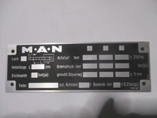 Nameplate man brake - man, plate