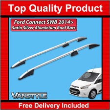 FITS FORD TRANSIT CONNECT SWB 14> SILVER ROOF RACK RAILS ALUMINIUM BARS NO DRILL
