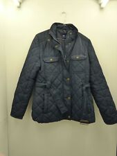Ladies Gap Babour Style Quilted Navy Blue Jacket Size Small