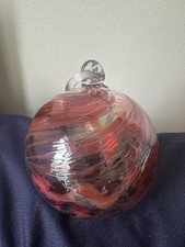 Hand Blown Swirl Glass Bauble Ornament Christmas Diameter 10cm