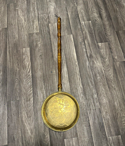 Vintage bed pan wood brass - vintage,