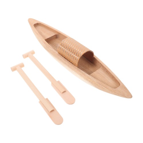Miniature wooden canoe model - miniature,