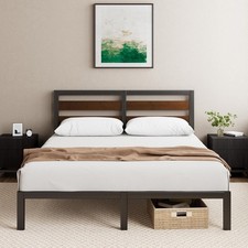 Double Bamboo Metal Bed Frame