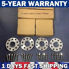 15 & 20mm 5x112/5X100 Hubcentric Wheel Spacers,57.1 bore, 20 Bolts For VW 2 Pair