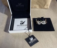 Swarovski Crystal Mardi Gras Mask Pin/brooch Rare Retired Piece.