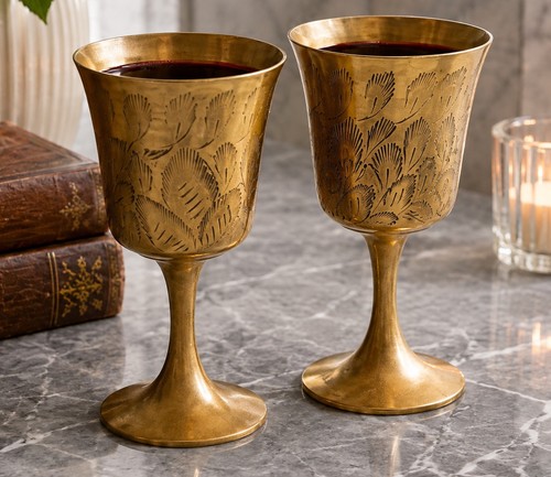Vintage brass goblets - vintage,