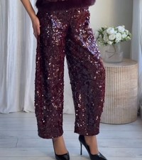 ZARA : Sequin Barrel Trousers