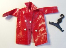 TLC ~ Pedigree Sindy Doll SHINY SHOPPER Red PVC Coat.  1970's.