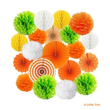 All-In-One Tissue Honeycomb Pom Pom Pompoms Hanging Paper Fan Party Decorations