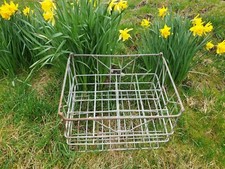 Vintage metal dairy milk crate, 12 bottles