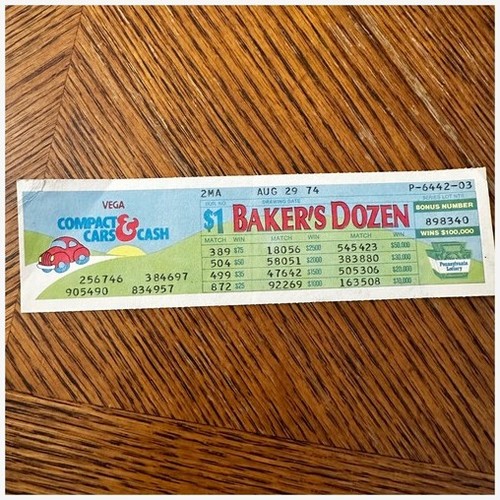 1974 lottery ticket - lottery, ticket: