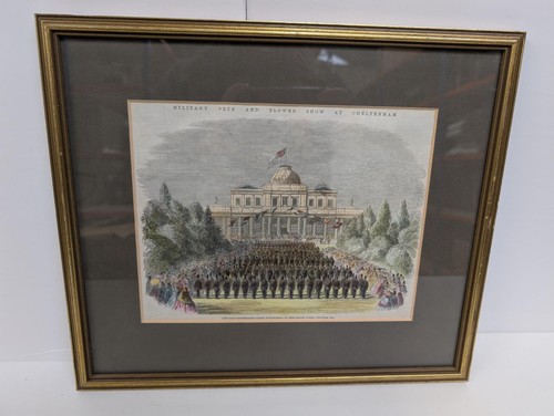 Framed hand coloured print - framed,