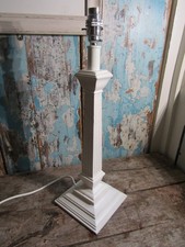 Laura Ashley White Wooden Classic Corinthian Column Table Lamp 18" x 6"
