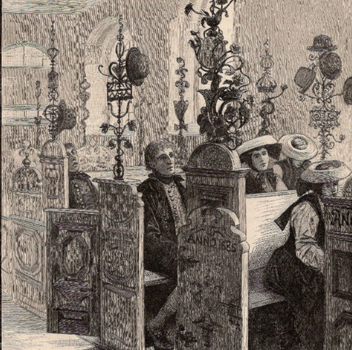 People church interior with - people,