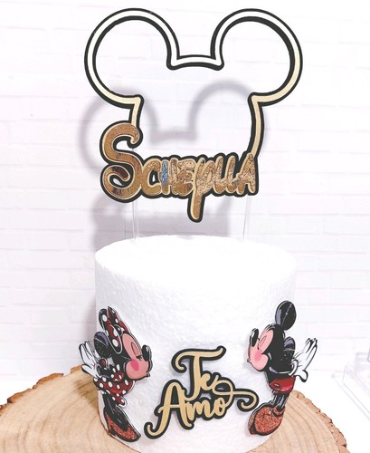 Minnie cake topper mickey - cake,