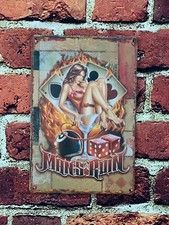 Sexy Pin Up Vintage Poker Eight Ball Dice Pub Home Bar Metal Sign Large 12 x 8"