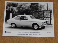 ORIGINAL ROOTES HILLMAN AVENGER 2-DR GL (Chrysler) press photo B&W (R66897) 1973