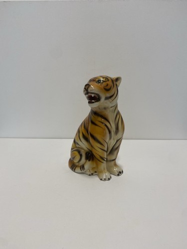 Ceramic table tiger statue - table,