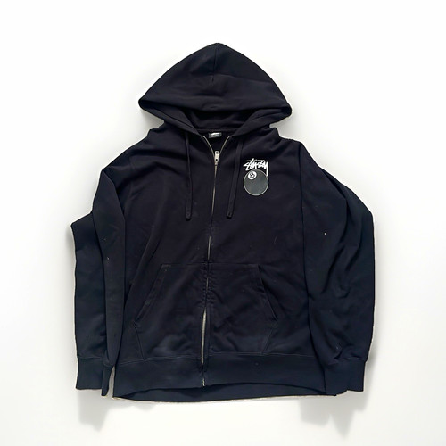 Stüssy black full zip - zip, hooded