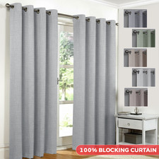 Linen Thick Blackout Curtains