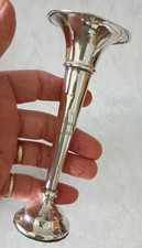 1916 Antique Hallmarked Silver Trumpet Shape Bud Vase / Posy Holder