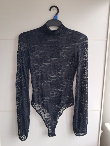 Black sheer high neck long - sheer,, neck,long