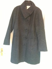 RJR John Rocha Womens Navy Mix Patterned Lined Coat With Shawl Collar Size 18