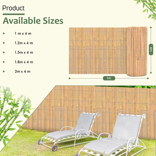 Natural bamboo fence - 4m,