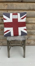 Jack Wills Union Jack Cushion With Queen Illustration On One Side