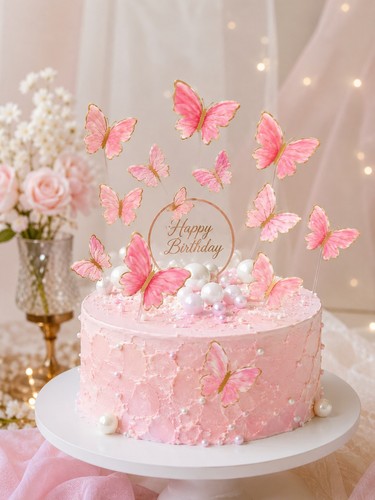 20pcs pink butterfly - 20pcs,