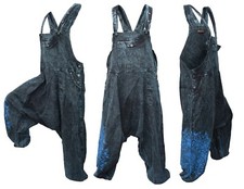 Womens Cotton Dungaree Mandala Print Stone Washed Festival Harem Pants Jumpsuit