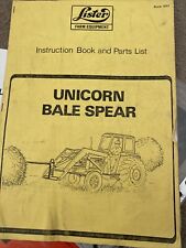 Lister Farm Equipment Unicorn Bale Spearer Instruction Book & Parts List 1961