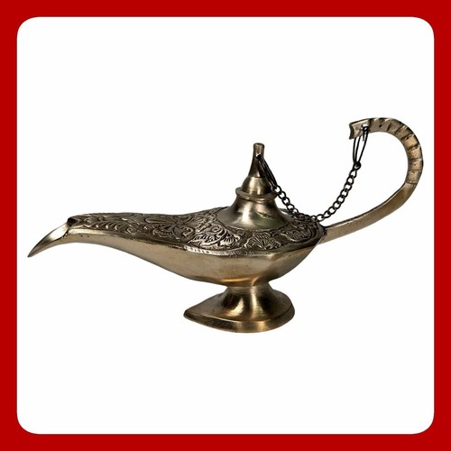 Vintage brass genie lamp - brass,